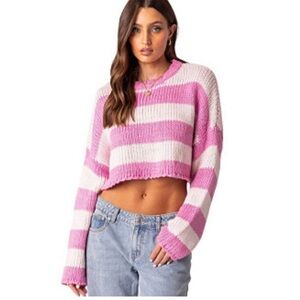 Edikted Ozzy cropped knit sweater size m/l nwt